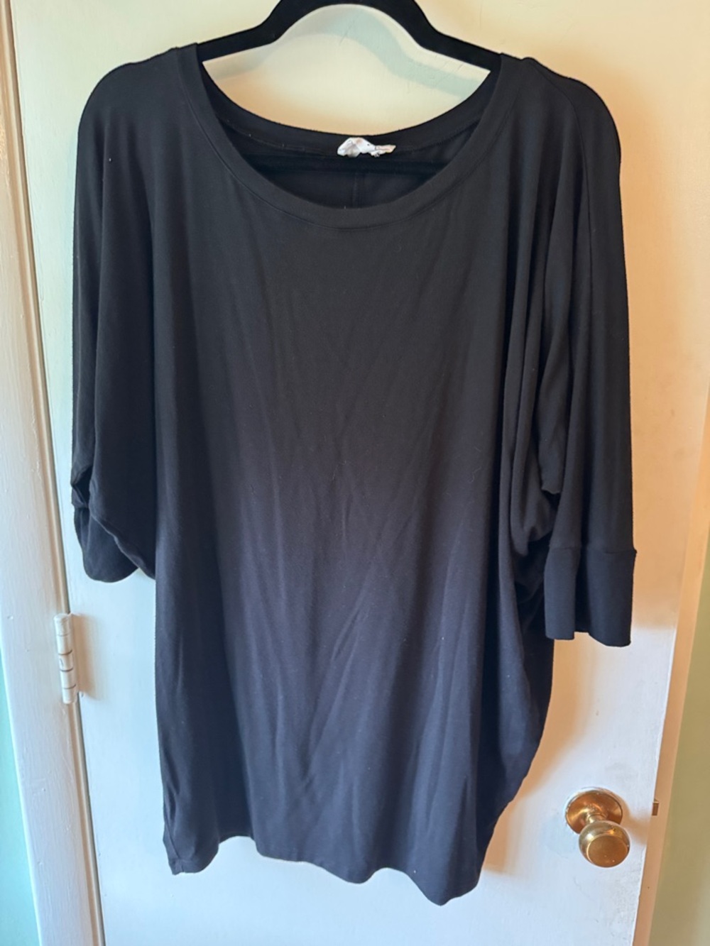 Relaxed Black Dolman Sleeve Top
